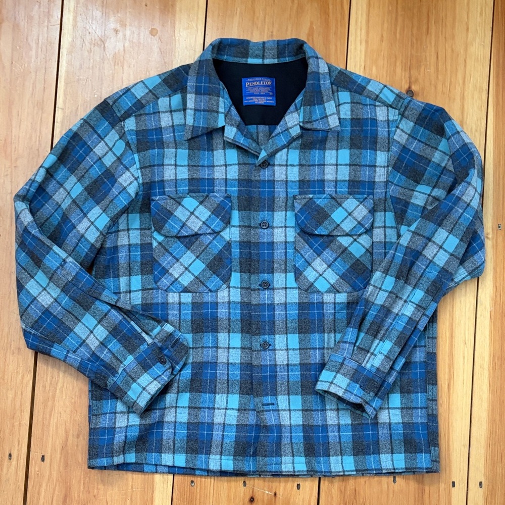 Famous Pendleton Men's Blue Checkered beach boys board shirt